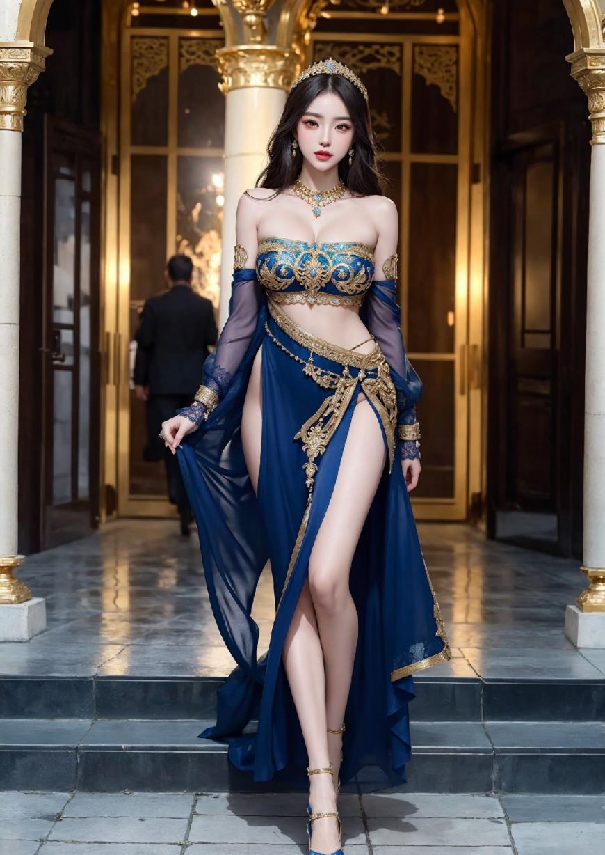 美麗的藍色巴比倫女孩