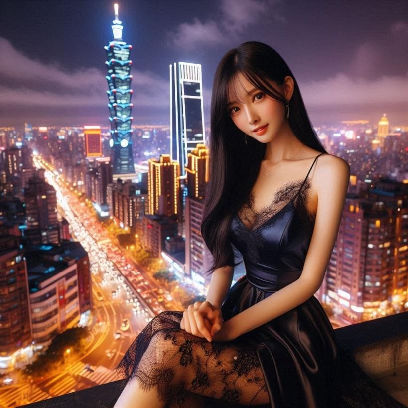 夜景．高樓．妹子