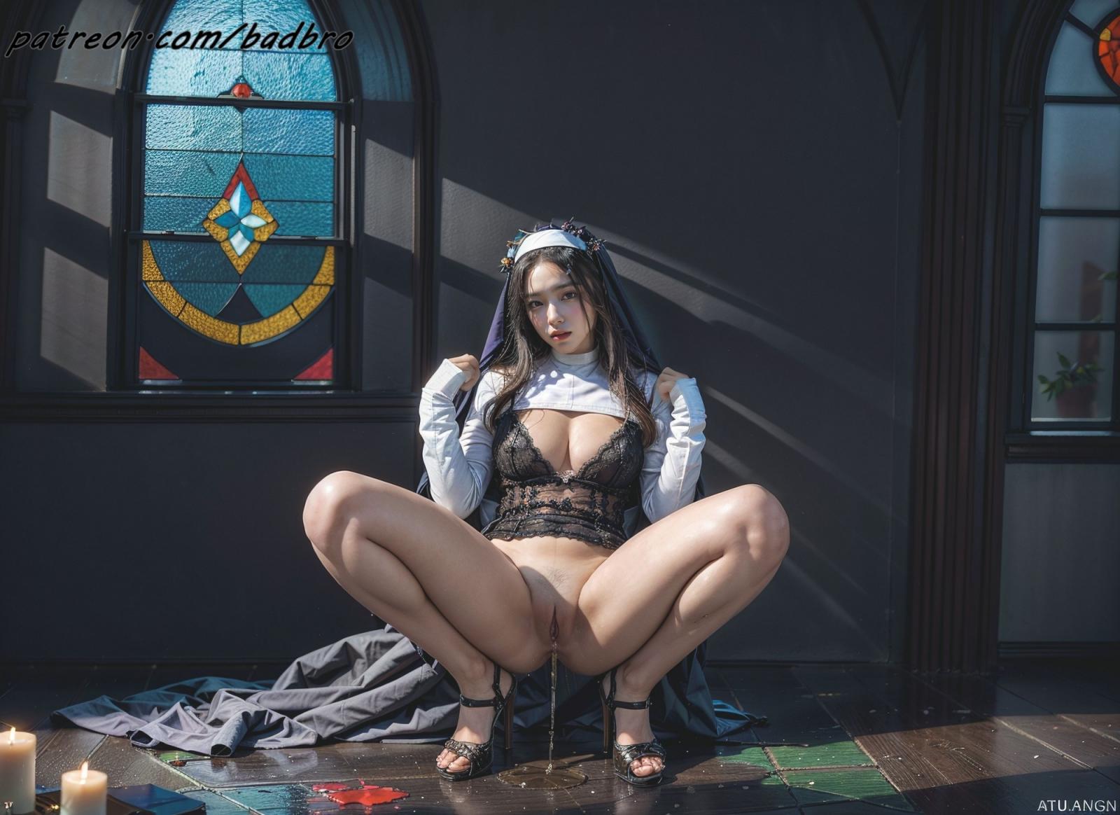 badbro_Nun peeing