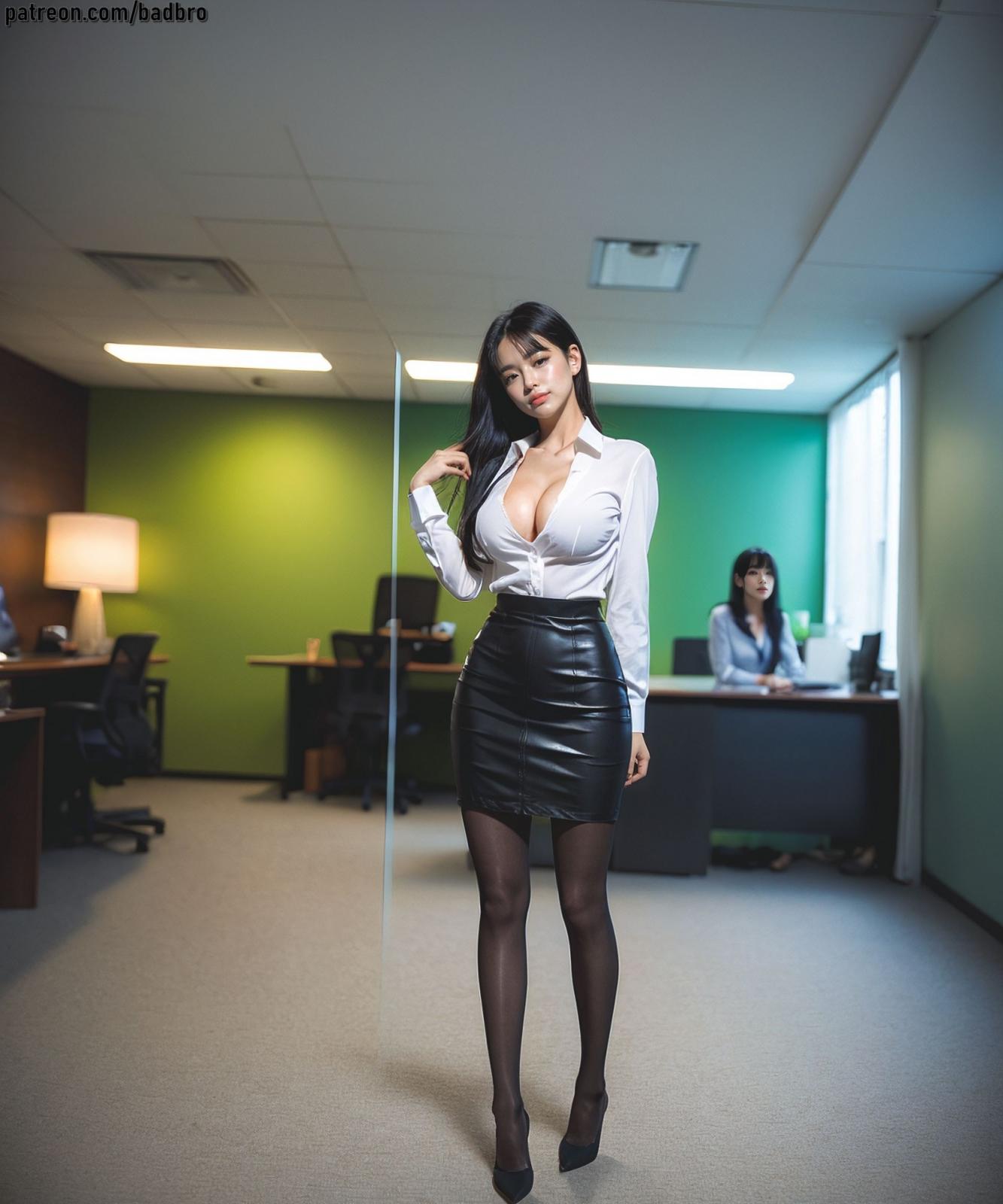 badbro_Pictorial style office girl & Happy peeing